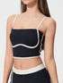 Millennia Contrast Trim Square Neck Active Cami with Detachable Chest Pads - Odaingerous